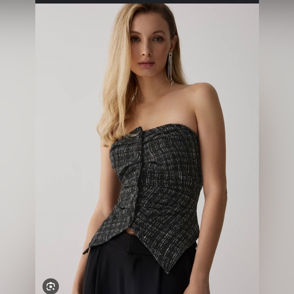 Commence Tweed Strapless Top - Picture 2 of 2